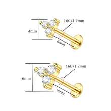 2~4PCS 16G 316L Pushin Lip Rings Butterfly And Bee Nose Stud Rings Top Push In Threadless Surgical Steel Flat Back Nose Rings Studs For Womens{"Color_name":"G-5"} - G-5 - View 3