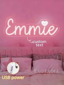 Insegna al neon personalizzata con nome, decorazione da parete personalizzata, decorazione per matrimonio, insegna al neon con nome, insegna al neon a LED per adolescenti, regali personalizzati, decorazione da camera da letto, decorazione per la casa, luce a LED USB, regalo di compleanno, da regalare a lui o a lei, Festa dei Giovani, Festa del Papà, Cerimonia di Laurea, Matrimonio, Soggiorno, Camera da letto, Ufficio