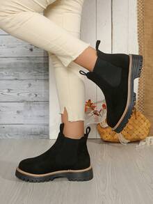 Stivali Chelsea da donna taglie forti, stile casual britannico, versione coreana, autunno/inverno 2025