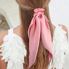 Nuevos accesorios para el cabello de estilo sólido con lazo de satén, cintas para cola de caballo, ligas para el cabello y diademas - Multicolor - Ver 10
