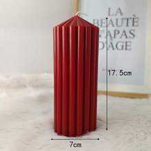 1 pieza Vela perfumada con forma de cilindro puntiagudo de estilo europeo a rayas, accesorio de decoración del hogar (excluyendo los accesorios de la foto) - Multicolor - Ver 20