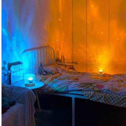 Đèn ngủ để bàn RGB hiệu ứng ánh sáng động, thiết kế hình trụ sóng nước, dùng nguồn USB, chiếu sáng tạo không gian phòng ngủ, đèn chiếu, cổng USB, 3 màu/16 màu tùy chọn, đèn xoay được, thích hợp chụp ảnh sinh nhật, cắm trại ngoài trời, phòng ngủ, phòng khách, hành lang, trang trí nhà cửa, trang trí Giáng sinh, đèn Giáng sinh, trang trí nhà cửa phòng khách, đèn, chiếu sáng