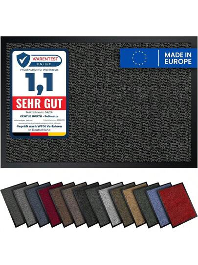 Gentle North High Quality Doormat, Grijs Black, 90x150 Cm, Indoor Outdoor Dirt Trapper Mat, Non Slip, Washable Weatherproof, Entrance Area Runner, Hallway, Thin view 8