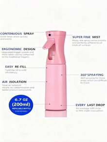 4pcs/Set Professional Hair Styling Tool Kit, Includes Spray Bottle, Tail Comb, Eyebrow Brush, Volumizing Brush, Daily Hair Cleaning Brush, Wet & Dry Curling Brush, Sectioning Brush, Coarse & Fine Hair Care Brush Set, Suitable For Salon And Home Use, Essential For Haircutting - Multicolor - View 9