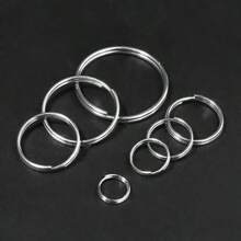 100pcs/Pack Stainless Steel Double Loop Keyring, Double Iron Circle Connector Ring For DIY Jewelry Pendants, Toys