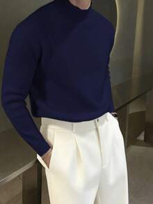 Nuevo suéter de cuello alto suave para otoño/invierno, jersey de punto casual y cálido para uso diario