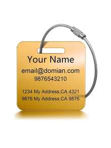 Customizable Stainless Steel Luggage Tag - Lightweight Metal, Unique Design - Perfect For Travel And Personalization,Colorful,Cute,Adorable,Contracted,Funny,Kawaii,Y2K,Minimalist,Commuting,Business Casual,Basics,Custom,Personalized,Unique,Customized,Ideal Gifts For Him,Ideal Gifts For Her,Her,Boyfriend,Girlfriend,Family,Friends,For Anniversaries,For Birthdays,For Holiday/ Vacation,For Outdoors/Outings/Travel/Hiking/Stadium/Sports/Climbing,For Business/Commute/Work/Office,Mother's Day Gifts Women - Multicolor - View 13