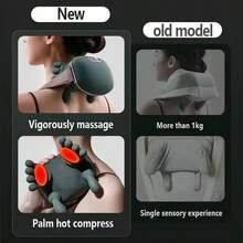 Bionic Heating Massager, Shoulder & Neck Electric Acupoint Massage Master, Wireless Portable Design, Electric Deep Tissue 3D Kneading Massage Pillow, 3 Speed Levels, Perfect Halloween Or Christmas Gift For Loved Ones, Friends And Elders - Army Green - View 5