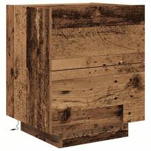 VidaXL Nachttisch mit LED-Beleuchtung, antikes Holz, 45 x 40 x 55 cm