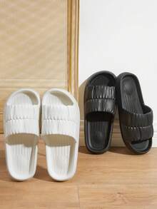 2025春夏新款热销EVA拖鞋，静音防滑，如云朵般舒适，居家浴室皆宜，男女通用，高评价室内家居拖鞋，日常穿着舒适，轻盈透气，适合居家、浴室、海滩等多种场合，网络爆款畅销单品 - 黑色 - 查看 4