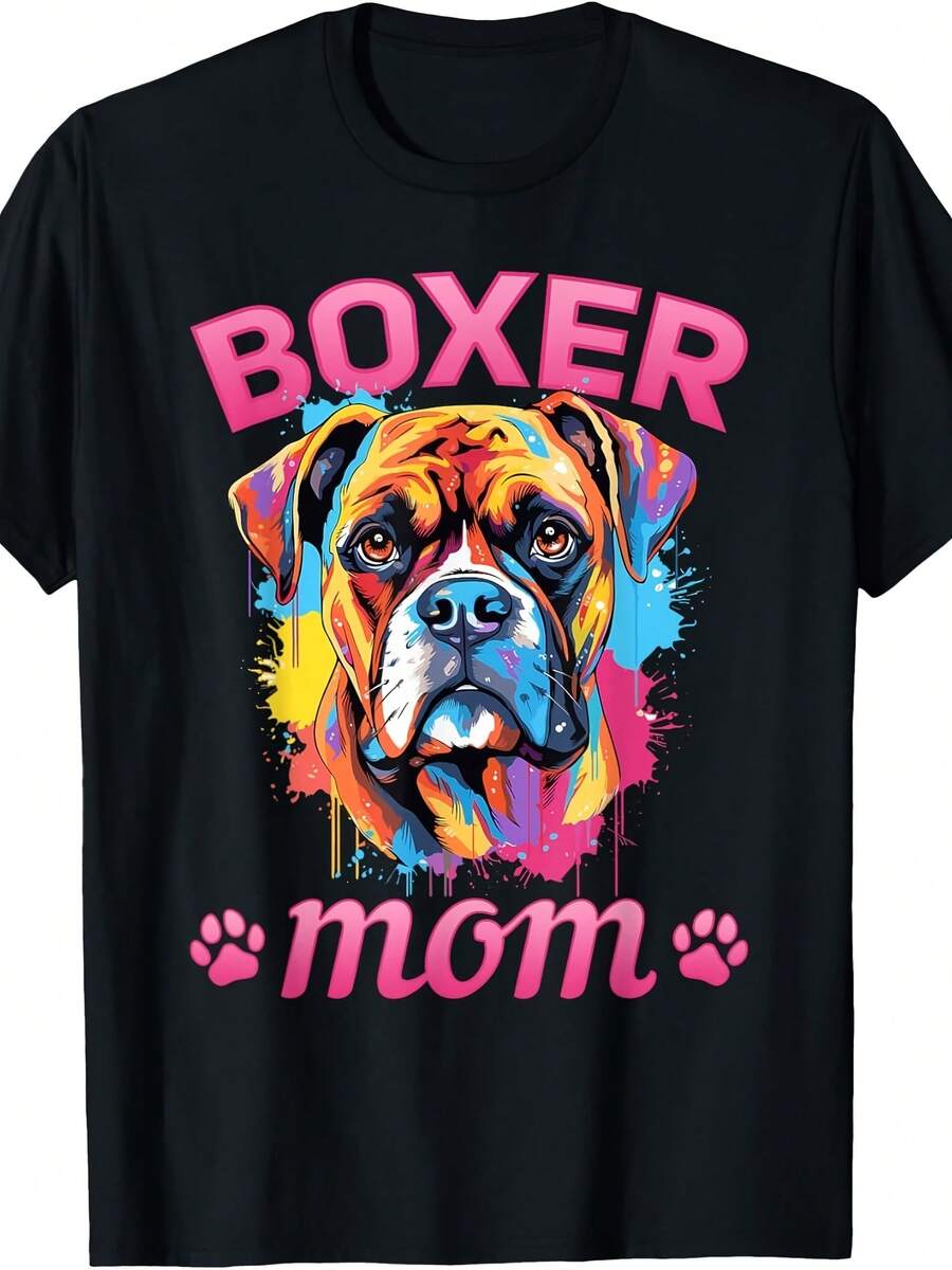 Boxer Dog Breed Pet - Boxer Mom T-Shirt For Wo Girls Kids - Style 26 - View 1