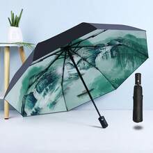 1pc Automatic Vintage Folding Lightweight Compact All-In-One 5-Fold 2-In-1 Sun And Rain Umbrella, Sun Protection Umbrella With UV Protection, Foldable, Portable And Compact, Perfect For Outdoor Activities And Travel - Multicolor - View 10