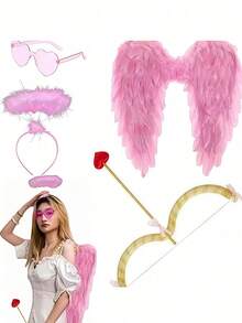 1/4pcs Cupid Bow And Arrow Prop Set, Goddess Arrow Party Cosplay Accessory, Love God's Arrow Cosplay Photo Prop, Valentine's Day Party Wedding Theme Prop, Photography Studio Outfit Accessory