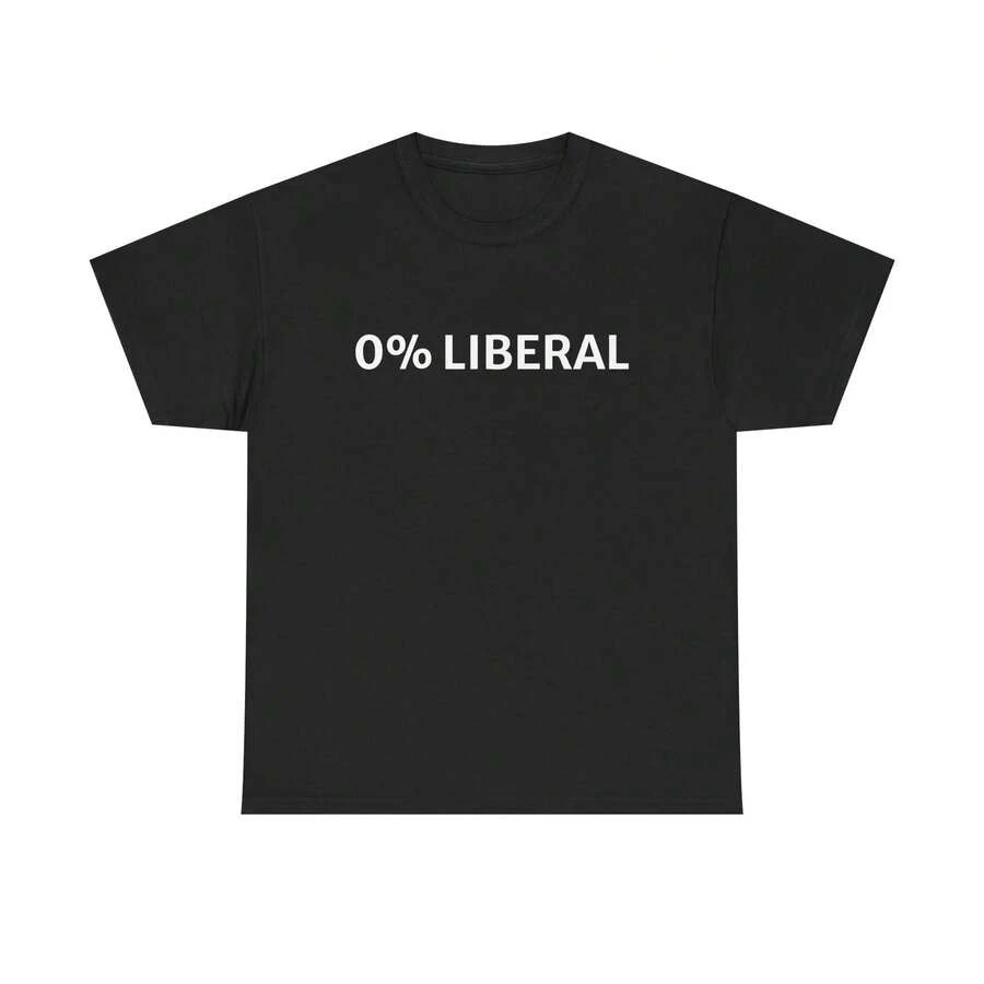 0% LIBERAL Graphic Tee – Casual Streetwear Shirt For Men And Women - màu đen - Xem 1