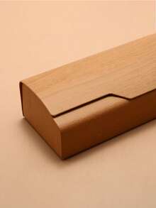 Wood Grain Flip-Top Eyeglass Case, Minimalist Shockproof Eyewear Storage Box, Stylish Wooden Fashion Glasses Case, Portable Eyeglasses Bag, Ideal Gift For Glasses Wearers, Suitable For Travel, Vacation, And Daily Use - Multicolor - View 4