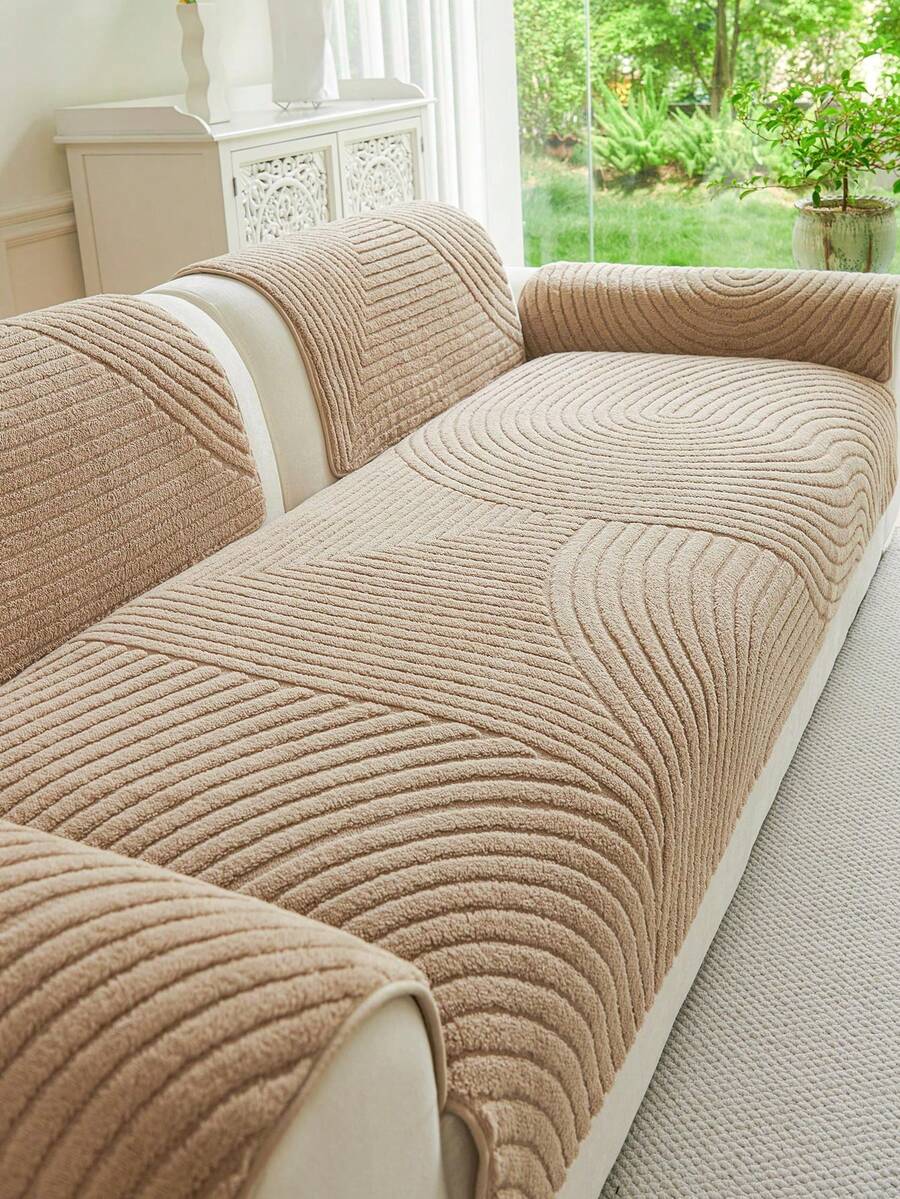 1 pieza Cojín de sofá antideslizante de peluche, protector de sofá amigable con las mascotas, almohada de respaldo de sofá curvo de estilo bohemio, lavable a máquina, adecuado para sofá de sala de estar, asiento de ventana del dormitorio, silla de oficina, sofá de exterior, clásico de moda, mejora la comodidad del hogar