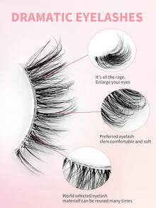 ENCHUW 8 Pairs Half Eyelash Extension Set, End Eye Elongated Fluffy 3D Lashes Natural Look False Eyelashes, Clear Band Half Eye Lashes