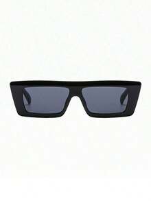 1pc Classic Men Black Square Frame Fashion Glasses For Cool Outdoor Casual Travel Daily Party Accessories - 黑色 - 查看 3