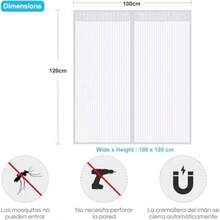 TOCOZOC Mosquitera para Ventanas, Mosquitero para Ventana de 100x120cm con Iman Cinta Adhesiva, Mosquiteras de Ventana Magnetico Automático, Instalar sin Taladrar para, Salón, Dormitorios ()(Blanco) - Tipo 1 - Ver 3