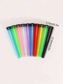 10 piezas, Tubo de almacenamiento cónico a prueba de humedad y de colores, Tubo de almacenamiento cónico, Accesorio portátil, Opción ideal para uso diario y vacaciones