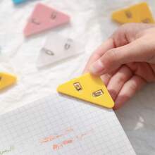 1Set Colorful Triangle Paper File Clips,Sealing Clips,Decorative Tools,Bookmark ,Color And Style Are Random, Plastic, Multipurpose & Non-Slip, Ideal For Office, Study, Documents & Storage,Gifts, Christmas, Halloween, New Year