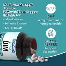 Surebounty DIM Supplement 300mg For Women &Amp; Men, Estrogen Balance &Amp; Metabolism, Hormone Balance, Menopause Support, Energy Maintainence, High Absorption With Black Pepper Extract, 120 Caps - Flavor NameB - 查看 3