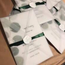 10 piezas/paquete Sobres de invitación premium de papel translúcido de ácido sulfúrico hexagonal - 12,5*18,5 - Ver 3