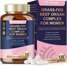 Beef Organ Supplement For Women - Beef Liver, Kidney, Heart,Uterus Tissue - Balance Hormones &Amp; Women'S Overall Energy - Grass Fed, Pasture Raised - Natural Iron Supplement With Folate - 120 Capsules - Tên hương vịA - Xem 1