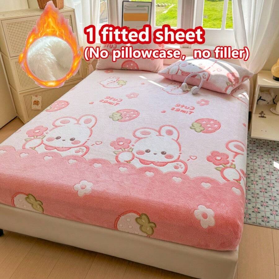 1 件厚柔软透气雪花印花床垫罩（单人床尺寸），触感温暖吸湿排汗，防滑床垫保护套，易于拆卸和机洗，适合所有季节，深度 11 英寸