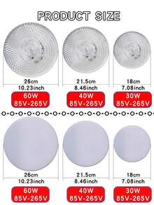 30W/40W/60W UFO LED灯泡，E27灯头，适用于办公室、车库、厨房、客厅、卧室，电压范围85V-265V