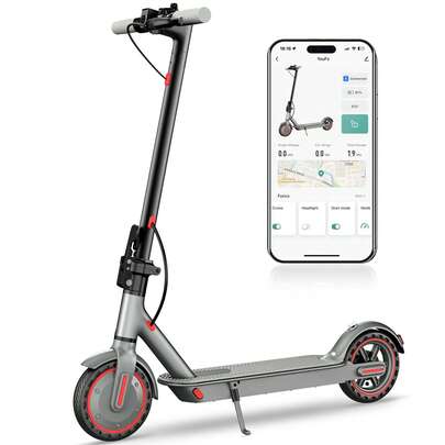 Electric Scooter For Adults, Up To 19 Mph, 19 Miles Range & 264 Lbs Load, Aluminum Alloy E-Scooter With 350W Motor, Foldable Escooter With Dual Braking System