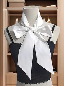 Women's Fake Tie Fake Collar Strap Bow Adjustable Temperament Versatile Bow Tie Versatility - 白色 - 查看 2
