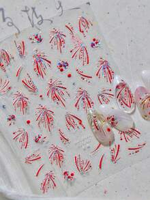 Blaue Weihnachts-Zauber 5D Nagel Sticker, eisiges Winter Design mit süßem Cartoon Schneemann, Rentier, Schleife, Kranz, Weihnachtsbaum, Glocke und Kristall Strass für festliche Maniküre