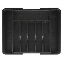 1 件厨房抽屉分隔餐具整理盒，带盖设计，银器抽屉塑料储物盒，橱柜内刀叉筷子架，厨房用具整理器，抽屉刀叉勺分隔器 - 彩色 - 查看 8