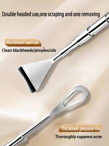 1/2pcs Black Head Remover Tool, Nose Blackhead Acne Pimple Comedone Extractor, Manual Pore Cleansing Kit - Silver - View 4