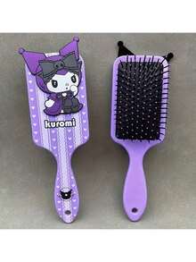 1 Stück Kissen Kamm, süßer Cartoon schwarze Schönheit My Melody dekorativer Kamm, geeignet für alle Frisuren, passend für Weihnachten, Halloween, Partygeschenke.