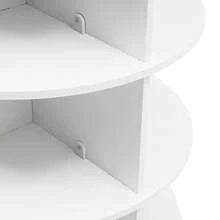 4 Tier Rotating Shoe Rack, Spinning Standing Shoe Rack Tower, Rotating 360° Shoe Rack Round Carousel, Vertical Rotating Spiral Corner Organizer, White - White - View 11