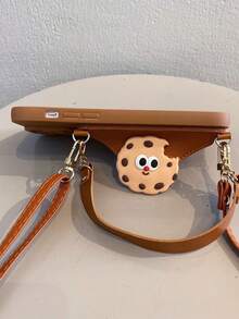 1 Stück Kartenhalter in Braun mit Handgelenkriemen & Umhängeband Handyhülle kompatibel mit iPhone 11 12 13 14 15 16 17 Serien