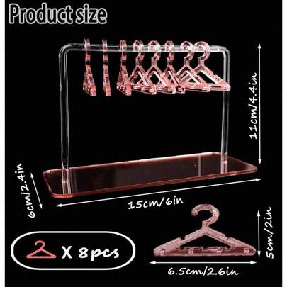Earring Holder Stand Acrylic Earring Display Stand Earring Hanger Rack With Coat Hangers Cute Jewelry Earring Hanging Organizer Ear Studs Display Rack Women Pink