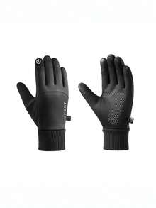 Universal Winter Outdoor Sports Riding Warm Gloves For Men And Women, Letter Decoration, Windproof, Waterproof, Inner Lining For Warmth, Touchscreen Compatible, Winter Fleece, Driving, Hiking, Motorcycle, Warm Gloves.