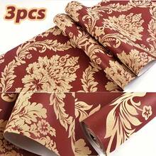 Super lange nicht-klebende Tapete - Europäischer Blumen 3D-Textur - Klebstoff erforderlich, einfach zu installieren - abnehmbare moderne Heimdekoration Tapete (1 Rolle Größe: 950cm X 53cm / 374in X 20,87in) - geeignet für große Wände und Decken, Wandbild Tapete, Schlafzimmer Tapete, Wandmalerei, mexikanischer Stil