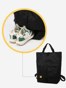 極簡風格經典背包大碼黑色