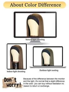 26 英寸棕色长直发头带假发，女士，美丽，性感，柔软耐热假发，合成纤维头带假发，适合日常、派对使用，适合派对、万圣节派对、日常旅行和通勤。（黑色、棕色挑染、棕色） - 彩色 - 查看 7