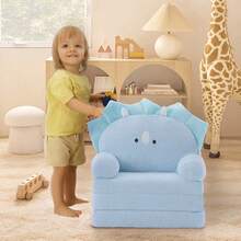 Teddy Bear Plush Foldable Children's Sofa, Portable Toddler Chair/Sofa Bed, Suitable For Bedroom, Playroom, Comfortable Seating, Great Birthday Christmas Gift - Multicolor - View 8