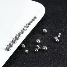 JOERICA Fake Nose Eyebrow Ring Fake Lip Labret Studs Replacement Ball With 40pcs Sticker Faux Nose Studs Non-Piercing Body Jewelry Fake Skin Piercing{Inchcolor_nameinch:InchSilverToneinch} - 銀色調 - 查看 5