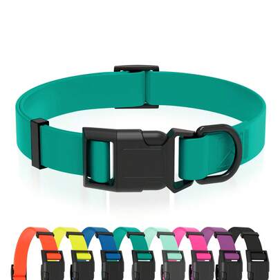 Waterproof Dog Collar, Easy-Clean Rubber Dog Collar With Quick-Release Buckle, Suitable For Small, Medium Or Large Dogs