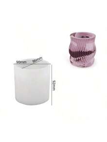 Candle Cup Silicone Mold With Lid Hand-Making Unique Concrete Clay Flower Pot Moulds Round Cement Plaster Storage Jar Molds