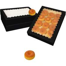 Qiqee Black 14x10x2.5 Inch Cookie Box With Window 12Pcs Bakery Pastry Aron Bakery Box For Packaging Auto-Pop Up - Black - View 3