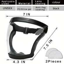 Gafas protectoras transparentes antivaho de cara completa con filtros reemplazables, adecuadas para ciclismo, trabajo, jardinería, cortar el césped y eliminación de polvo, diseño de diadema de protección de reutilizable, fácil de usar, correas ajustables - Multicolor - Ver 4