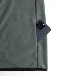 Men's Sleeveless Fleece Vest, Stand Collar Zip-Up Jacket, Suitable For Travelers, Home, Camping, Gym, Hiking, Cycling, Running, Layering, Daily Commute,Winter - Dark Grey - View 7